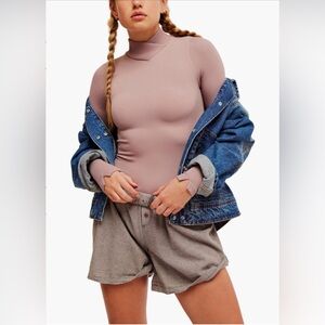 FREE PEOPLE XYZ Recycled Turtleneck Bodysuit NWT Size Small/XS